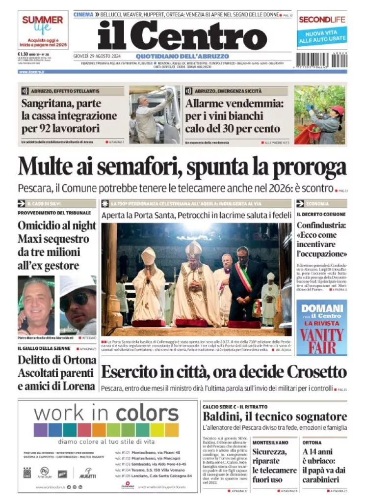 Prima-pagina-il centro-oggi-edizione-del-2024-08-29